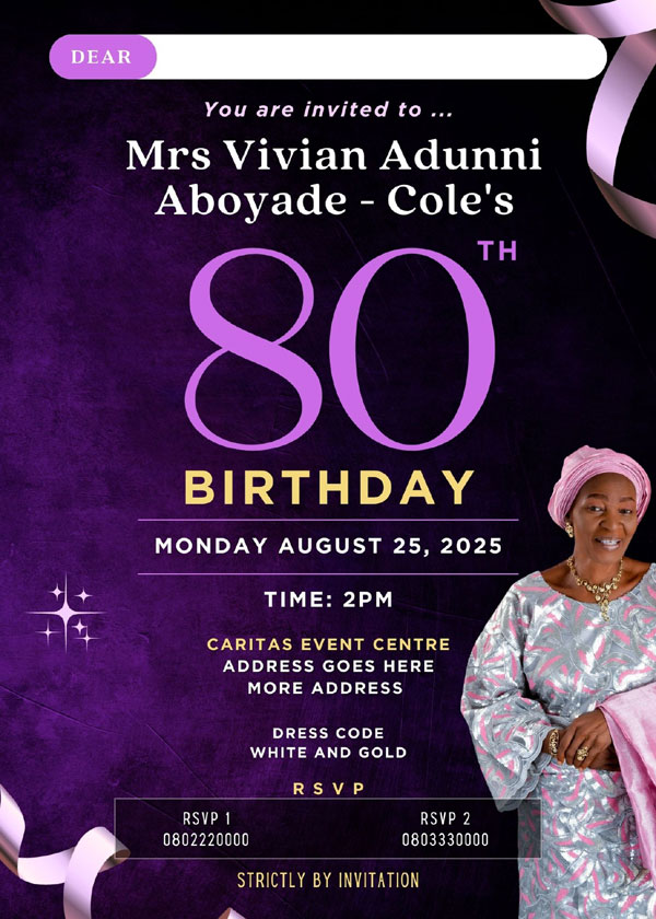 Exquisite 80th Birthday Template